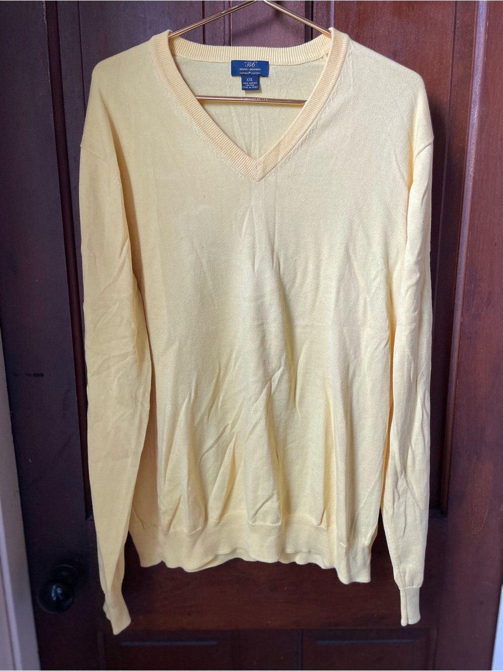 Brooks Brothers men's XXL yellow 100% Supima cotton sweater
